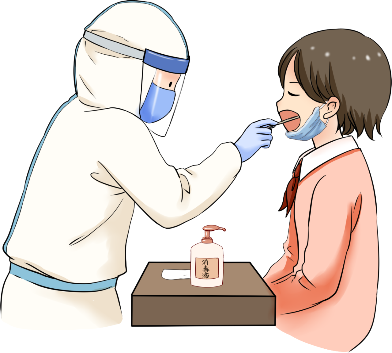 咽拭子采样效果图