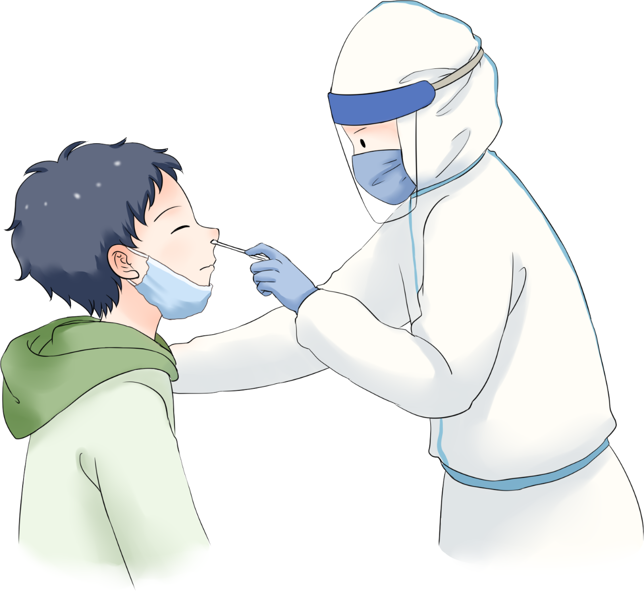 鼻拭子采样效果图